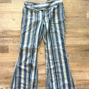 Wide leg pin stripe flares